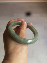 Load image into Gallery viewer, 58.8mm Certified 100% natural Type A green/gray jadeite jade bangle AE69-2863