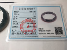 Load image into Gallery viewer, 56.4mm Certified Type A 100% Natural icy watery dark green/blue/gray/black Guatemala Jadeite bangle BH233-0257