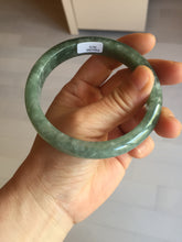 Load image into Gallery viewer, 61.2mm certified type A 100% Natural oily dark green gray black with flying snow Jadeite jade bangle PC208-7672