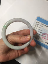 Load image into Gallery viewer, 56mm Certified Type A 100% Natural light green purple(春带彩) round cut jadeite Jade bangle AA81-4938