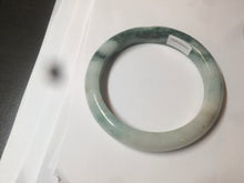 Load image into Gallery viewer, 59mm Certified type A 100% Natural green/white/brown with green floating flowers slim Jadeite bangle AZ34-4364