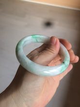 Load image into Gallery viewer, 56.4 mm certificated Type A 100% Natural sunny green/white/purple Jadeite Jade bangle S59-4130