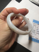 Load image into Gallery viewer, 52mm certified Type A 100% Natural sunny green/white/red oval Jadeite Jade bangle E92-0263