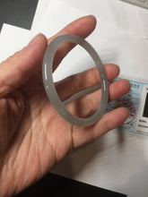 Load image into Gallery viewer, 55mm Certified 100% Natural gray black(灰冰) slim round cut nephrite jade bangle HN39-9112