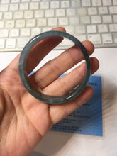 Load image into Gallery viewer, 52.8mm Certified Type A 100% Natural icy watery deep sea green/blue/gray/black Guatemala Jadeite bangle PJ31-6391