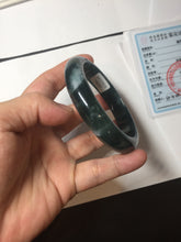 Load image into Gallery viewer, 56.4mm Certified Type A 100% Natural icy watery dark green/blue/gray/black Guatemala Jadeite bangle BH233-0257