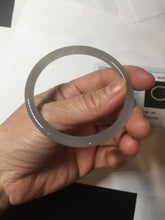 Load image into Gallery viewer, 55mm Certified 100% Natural gray black(灰冰) slim round cut nephrite jade bangle HN39-9112