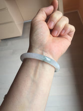 Load image into Gallery viewer, 53.3mm Certified Type A 100% Natural light green purple with green floating flowers round cut Jadeite bangle PB169-4722