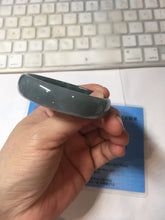 Load image into Gallery viewer, 52.8mm Certified Type A 100% Natural icy watery deep sea green/blue/gray/black Guatemala Jadeite bangle PJ31-6391