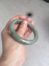 Load image into Gallery viewer, 58.8mm Certified 100% natural Type A green/gray jadeite jade bangle AE69-2863