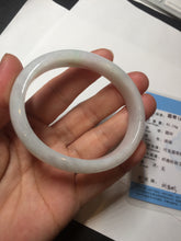 Load image into Gallery viewer, 52mm certified Type A 100% Natural sunny green/white/red oval Jadeite Jade bangle E92-0263