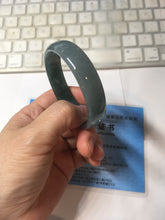 Load image into Gallery viewer, 52.8mm Certified Type A 100% Natural icy watery deep sea green/blue/gray/black Guatemala Jadeite bangle PJ31-6391