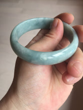 Load image into Gallery viewer, 55.8mm certified 100% natural light green blue jadeite jade bangle AS90-7056