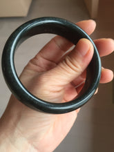 Load image into Gallery viewer, 60mm 100% Natural dark green/black meteorite Stellar Night sky nephrite bangle HN84-1264