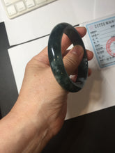 Load image into Gallery viewer, 56.4mm Certified Type A 100% Natural icy watery dark green/blue/gray/black Guatemala Jadeite bangle BH233-0257