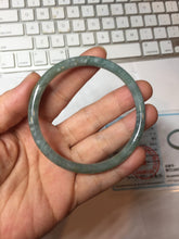 Load image into Gallery viewer, 56mm Type A 100% Natural Light Green/Gray/Black/Brown “Reed Flowers & Snow” Guatemala Slim Round Cut Jadeite Bangle PJ128-1410
