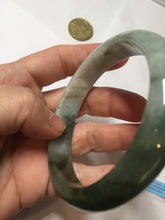 Load image into Gallery viewer, 58.2mm Certified Type A 100% Natural dark green gray black jadeite Jade bangle PD170-6281