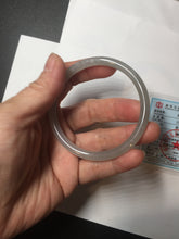 Load image into Gallery viewer, 55mm Certified 100% Natural gray black(灰冰) slim round cut nephrite jade bangle HN39-9112