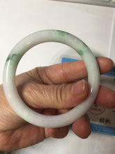 Load image into Gallery viewer, 54.3mm Certified Type A 100% Natural light green purple(春带彩) round cut jadeite Jade bangle AA82-4936