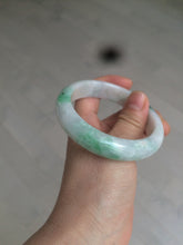 Load image into Gallery viewer, 56.4 mm certificated Type A 100% Natural sunny green/white/purple Jadeite Jade bangle S59-4130