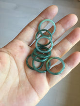 Load image into Gallery viewer, Size5 100% natural type A icy watery light green/blue/yellow/gray skinny Guatemala jadeite jade slim band ring AR105