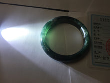 Load image into Gallery viewer, 56.4mm Certified Type A 100% Natural icy watery dark green/blue/gray/black Guatemala Jadeite bangle BH233-0257