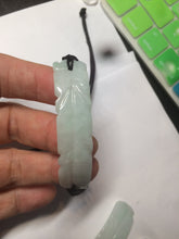 Load image into Gallery viewer, 100% natural type A yellow/white/green carved feather jadeite jade braided adjustable slider bracelet AX39