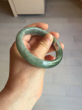 Load image into Gallery viewer, 58.2mm certified type A 100% Natural oily dark green gray black with flying snow Jadeite jade bangle PC206-7680