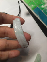 Load image into Gallery viewer, 100% natural type A yellow/white/green carved feather jadeite jade braided adjustable slider bracelet AX39