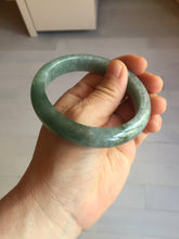 Load image into Gallery viewer, 58.2mm certified type A 100% Natural oily dark green gray black with flying snow Jadeite jade bangle PC206-7680