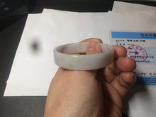 Load image into Gallery viewer, 48.8mm Certified Type A 100% Natural light purple/yellow/white square Jadeite Jade bangle Y151-8064