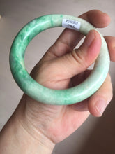 Load image into Gallery viewer, 56.5mm certified 100% natural sunny green yellow chubby jadeite jade bangle AS89-7058