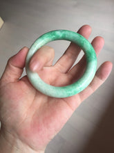 Load image into Gallery viewer, 56.5mm certified 100% natural sunny green yellow chubby jadeite jade bangle AS89-7058
