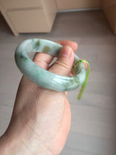Load image into Gallery viewer, 55.6mm certified 100% natural Type A light green yellow jadeite jade bangle F179-3085
