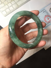 Load image into Gallery viewer, 56.5mm Certified Type A 100% Natural Woodland Green Jadeite Bangle BH234-0253