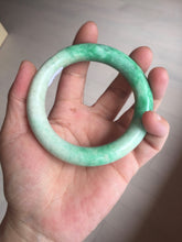 Load image into Gallery viewer, 56.5mm certified 100% natural sunny green yellow chubby jadeite jade bangle AS89-7058