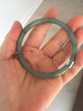 Load image into Gallery viewer, 59mm Certified Type A 100% Natural light green/blue/brown slim round cut Guatemala Jadeite bangle BS60-4618
