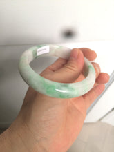 Load image into Gallery viewer, 56.4 mm certificated Type A 100% Natural sunny green/white/purple Jadeite Jade bangle S59-4130