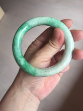 Load image into Gallery viewer, 56.5mm certified 100% natural sunny green yellow chubby jadeite jade bangle AS89-7058