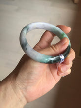 Load image into Gallery viewer, 59mm Certified Type A 100% Natural sunny green dark green purple Jadeite Jade bangle BP99-4054