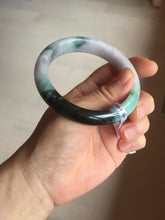 Load image into Gallery viewer, 59mm Certified Type A 100% Natural sunny green dark green purple Jadeite Jade bangle BP99-4054