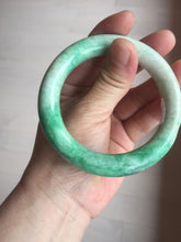 Load image into Gallery viewer, 56.5mm certified 100% natural sunny green yellow chubby jadeite jade bangle AS89-7058