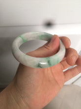 Load image into Gallery viewer, 56.4 mm certificated Type A 100% Natural sunny green/white/purple Jadeite Jade bangle S59-4130