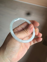 Load image into Gallery viewer, 51mm Certified Type A 100% Natural icy watery light green/white oval Jadeite Jade bangle AR91-1490