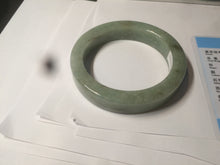 Load image into Gallery viewer, 59.5mm certified type A 100% Natural light green/gray chubby square style Jadeite Jade bangle AZ38-1505