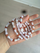 Load image into Gallery viewer, 100% natural type A light purple/white water drop/olive jadeite jade bead bracelet BK58