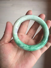 Load image into Gallery viewer, 56.5mm certified 100% natural sunny green yellow chubby jadeite jade bangle AS89-7058