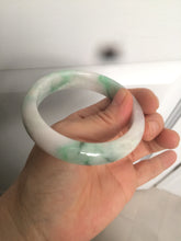 Load image into Gallery viewer, 56.4 mm certificated Type A 100% Natural sunny green/white/purple Jadeite Jade bangle S59-4130