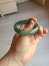 Load image into Gallery viewer, 49mm Certified Type A 100% Natural Oily Dark Green Gray Black Oval Jadeite Jade Bangle PC205-7682