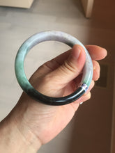 Load image into Gallery viewer, 59mm Certified Type A 100% Natural sunny green dark green purple Jadeite Jade bangle BP99-4054